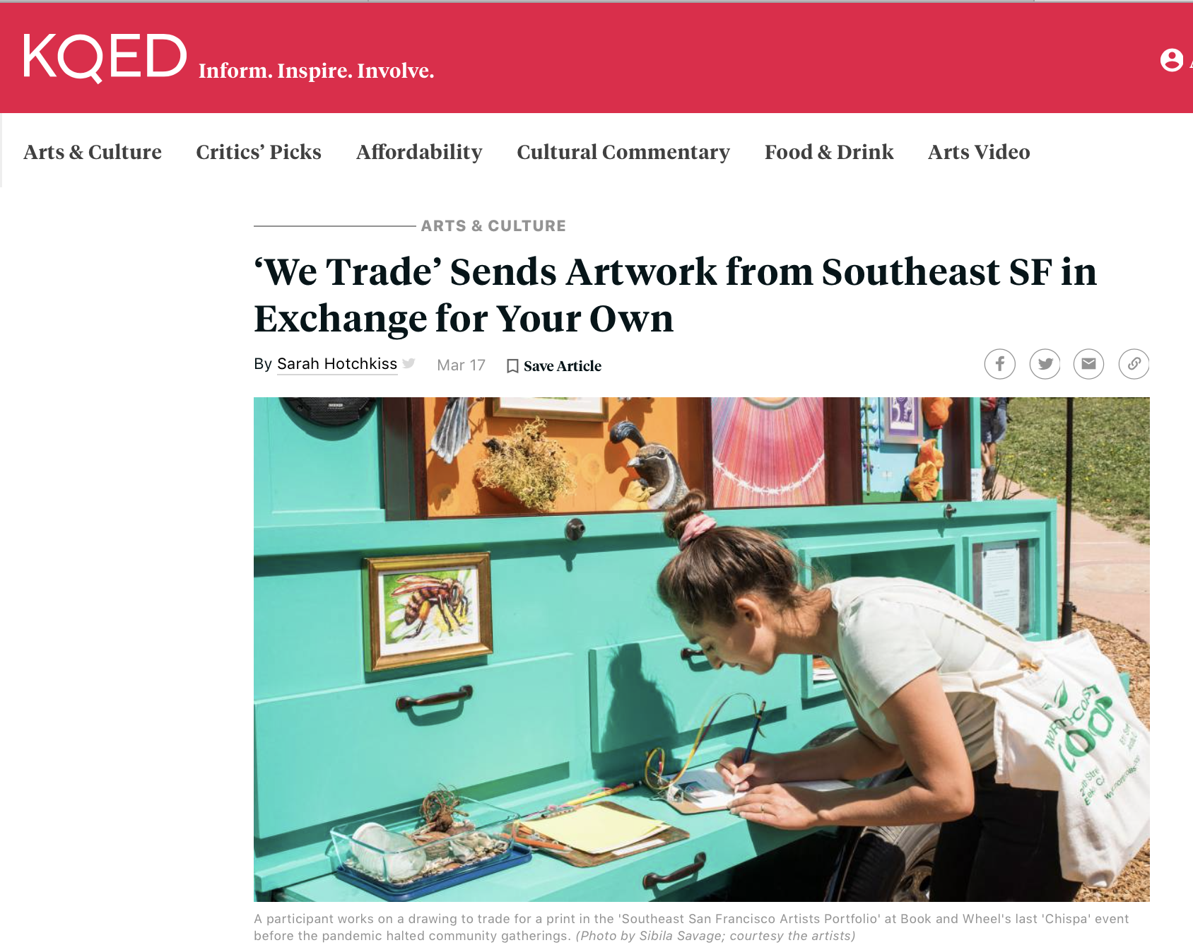 A review of Chispa and the We Trade project by Sarah Hotchkiss on KQED public radio's website